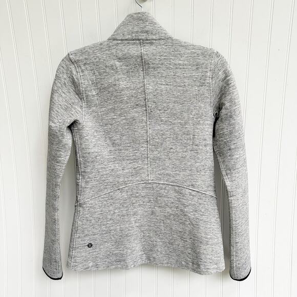 Lululemon Going Places Jacket Grey Black Heathered Space Dye Zip Up Size 4 - Picture 3 of 7